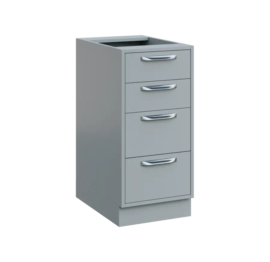 QS - 4Z42 spodní skříňka, 4-zásuvková, 900x400x600, šedá